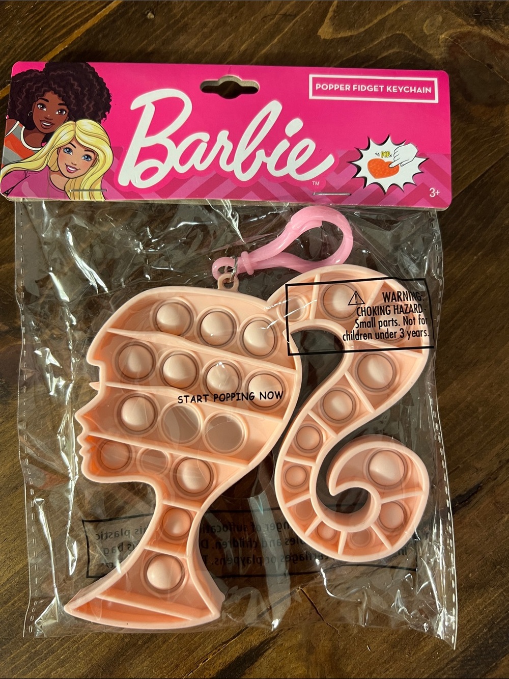 Barbie Peach Silhouette Popper Keychain